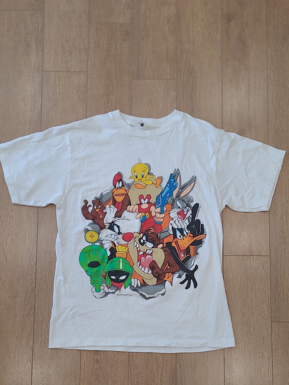Vintage 1993 Looney Tunes Warner Bros Gang/squad Shirt Single Stitch L Made USA